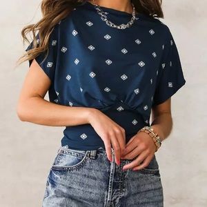 Willow & Root Medallion top - Bijou Blue